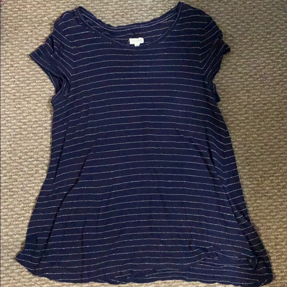 2 for $12 Navy and silver top